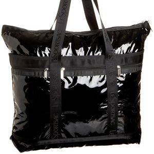 LeSportsac Black Patent Leather Tote